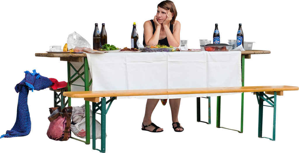 At A Barbecue Party - People Sitting At Table Png Clipart (1024x526), Png Download