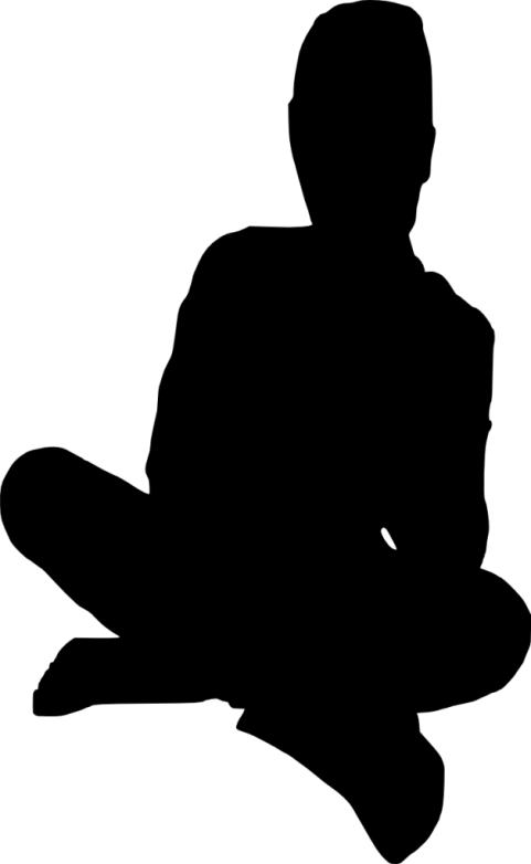 Free Png People Sitting Silhouette Png Images Transparent - Sitting Human Silhouette Png Clipart (481x782), Png Download