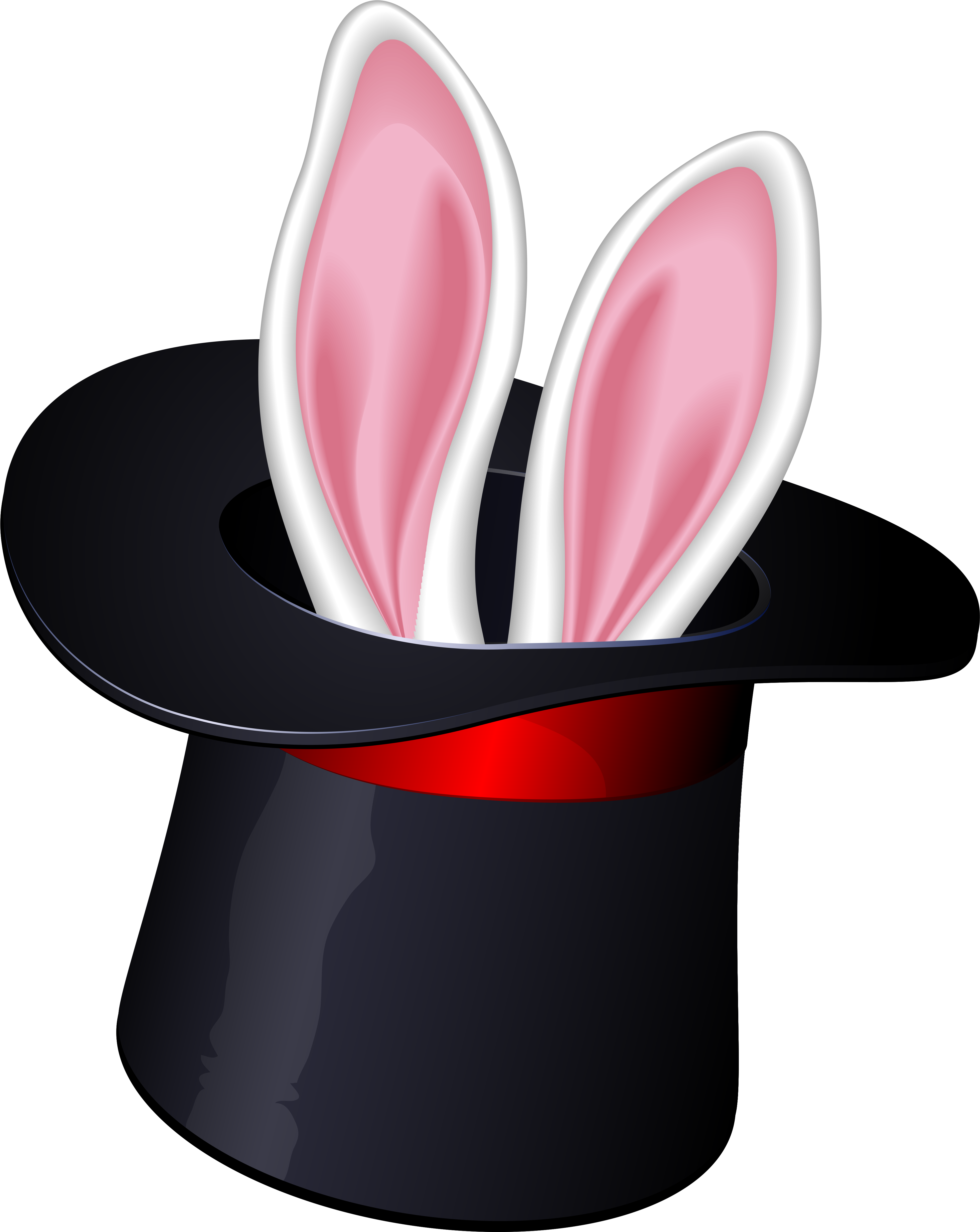 Magic Tophat Png Clipart - Bunny In Hat Clipart Transparent Png (4125x5102), Png Download