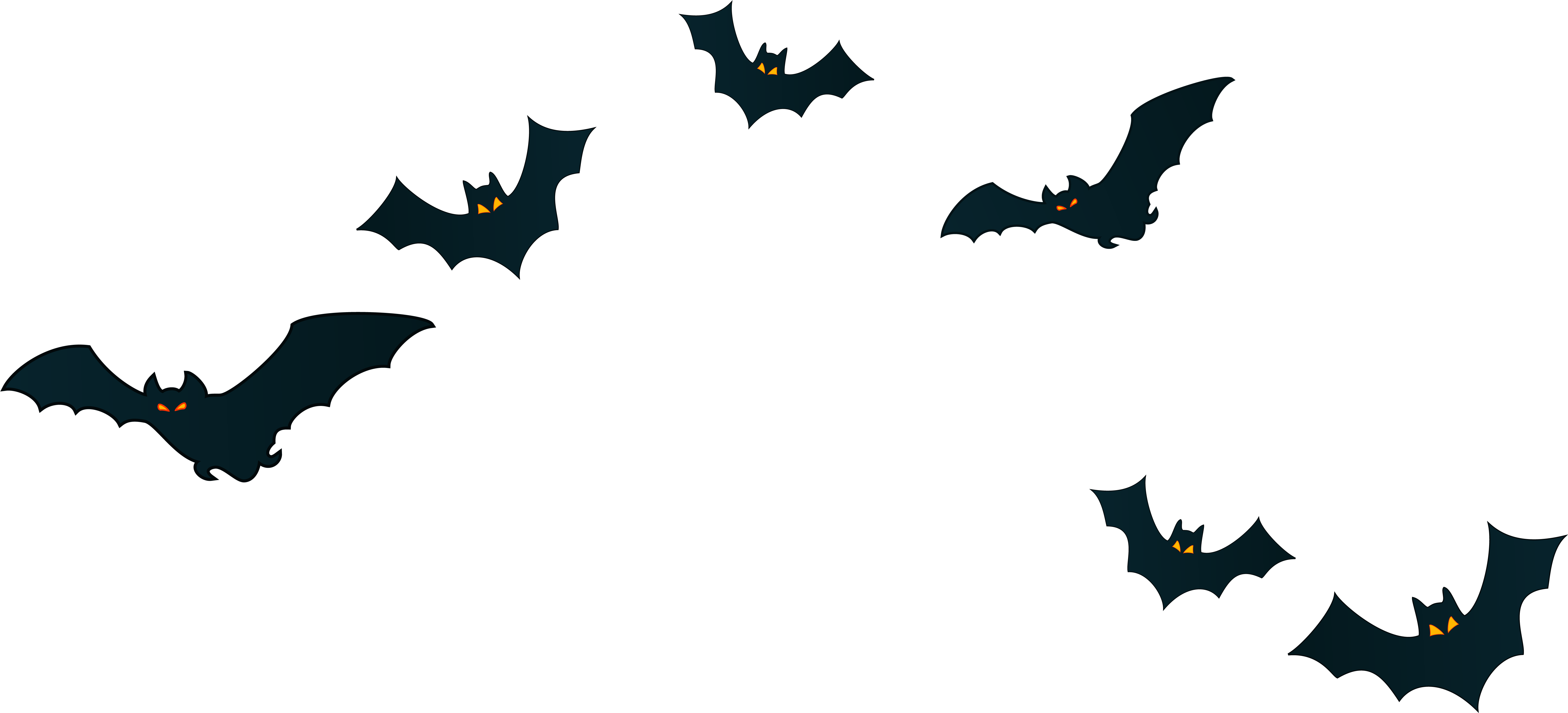 Halloween Witch Bat Png Clipart (6327x2949), Png Download