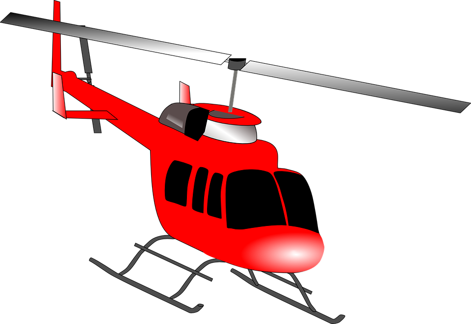 Red Helicopter Png Free Download - Helicopter Clipart Transparent Png (960x661), Png Download
