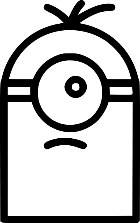 Free Png Download Black And White Minion Eye Png Images - Outline Minion Clip Art Transparent Png (480x764), Png Download