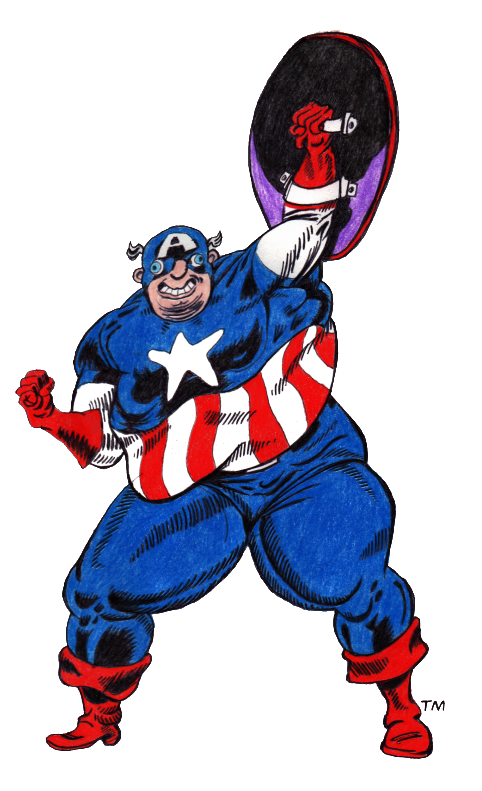 Captain America Clipart Easy - Cartoon Captain America Drawing Easy - Png Download (508x800), Png Download