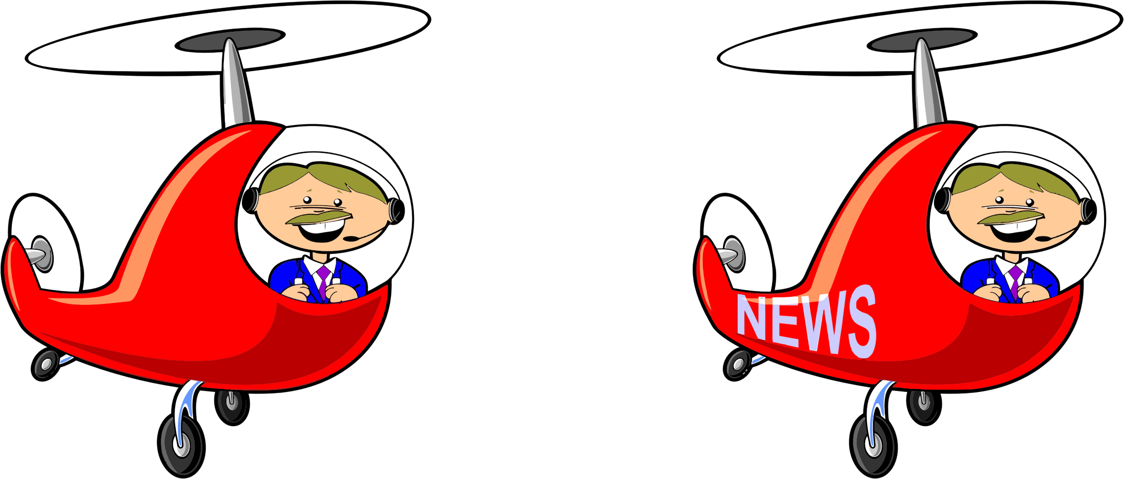 This Free Icons Png Design Of Man In Helicopter Clipart (2194x936), Png Download