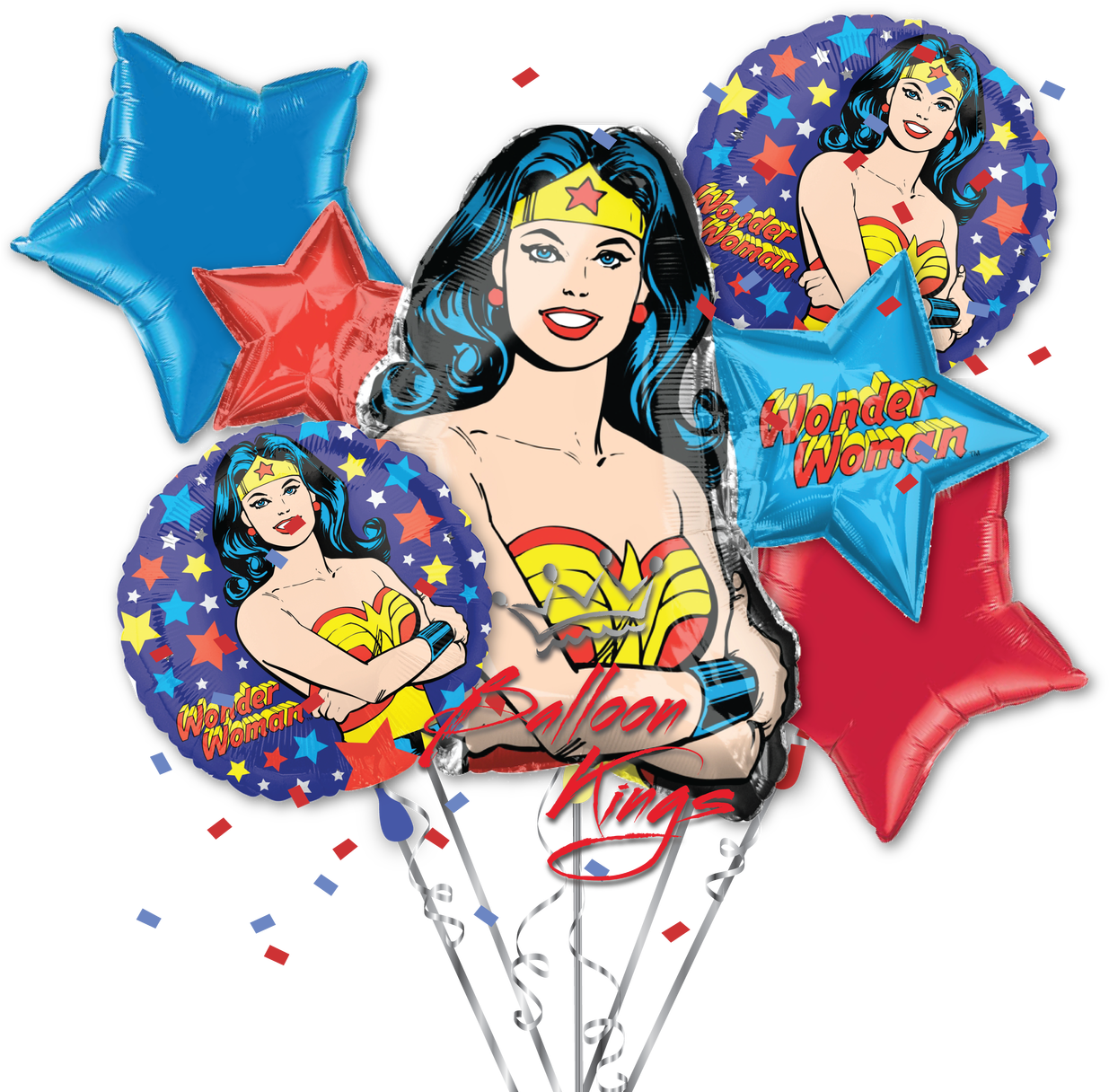 Wonder Woman Bouquet - Globos De Estrellas De Colores Clipart (1280x1280), Png Download