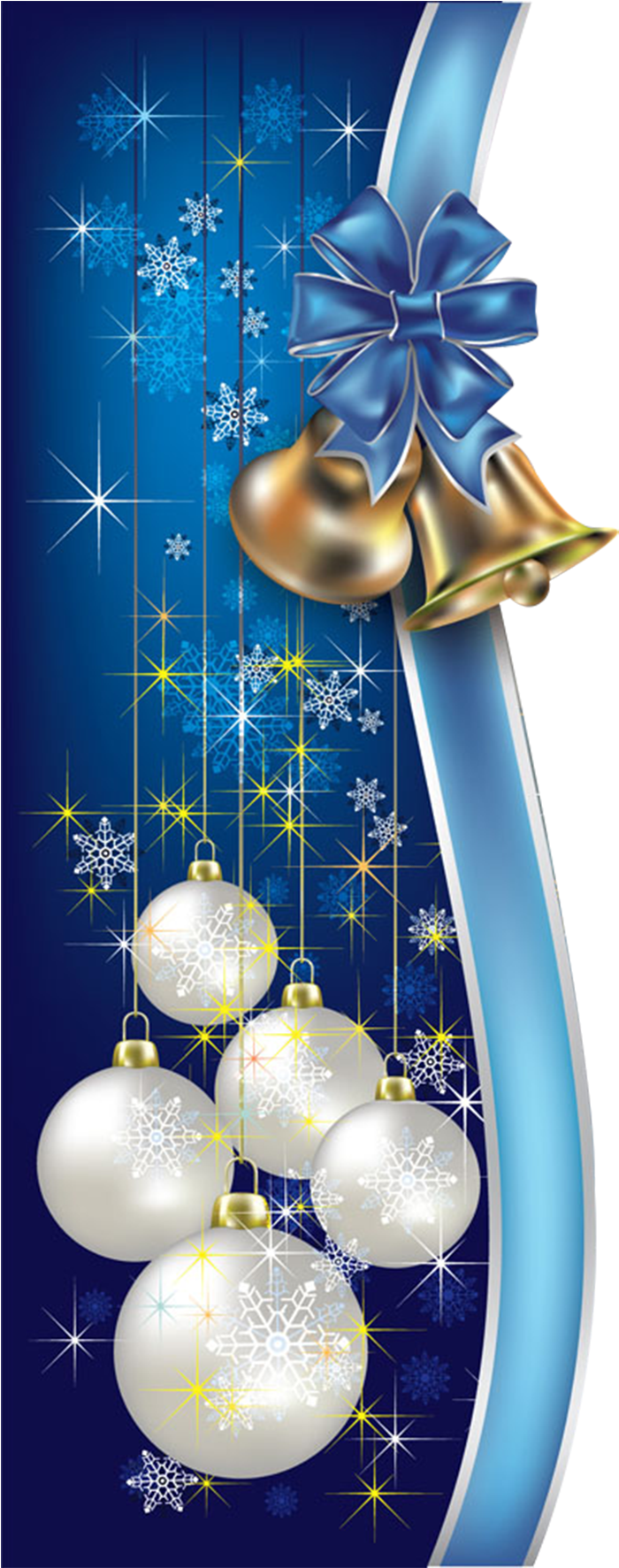 Blue Decorative Claus Tree Santa Year Borders Clipart - Blue Christmas Decorations Png Transparent Png (858x1772), Png Download
