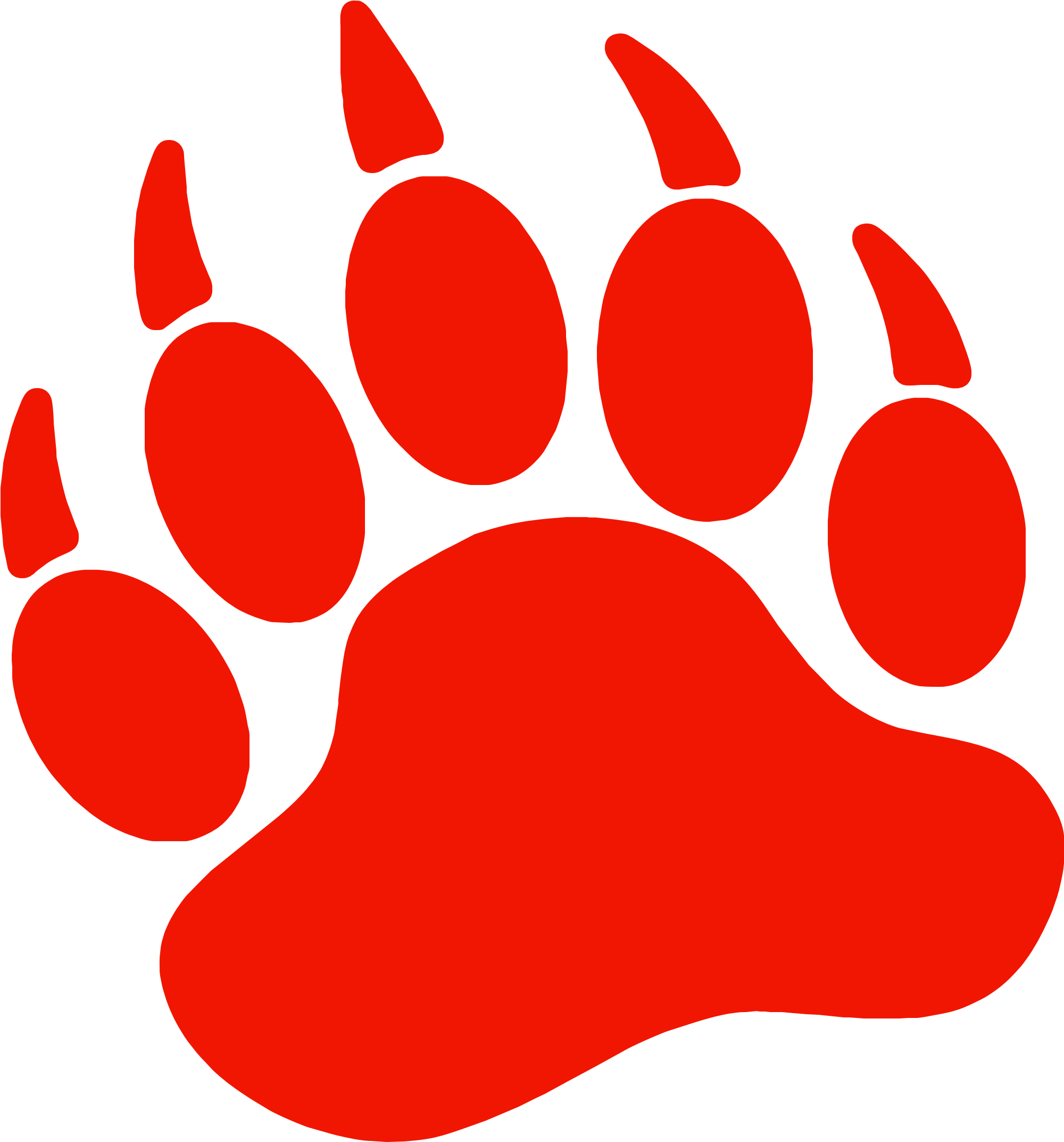 Bear Paw Dog Printing Clip Art - Blue Bear Paw Print - Png Download (2000x2145), Png Download