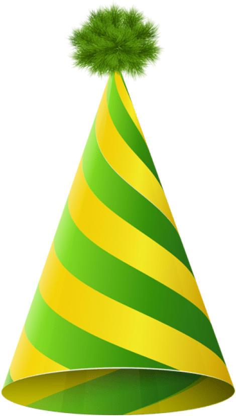 Free Png Download Party Hat Green Yellow Transparent - Green And Yellow Party Hat Clipart (480x833), Png Download