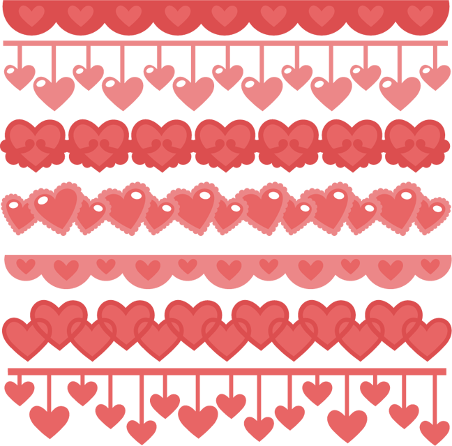 Heart Borders - Cute Heart Border Clip Art - Png Download (648x639), Png Download
