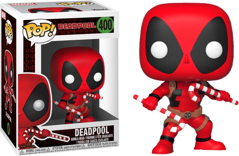 Deadpool With Christmas Candy Canes Pop Vinyl Figure - Deadpool Funko Pop Clipart (763x498), Png Download