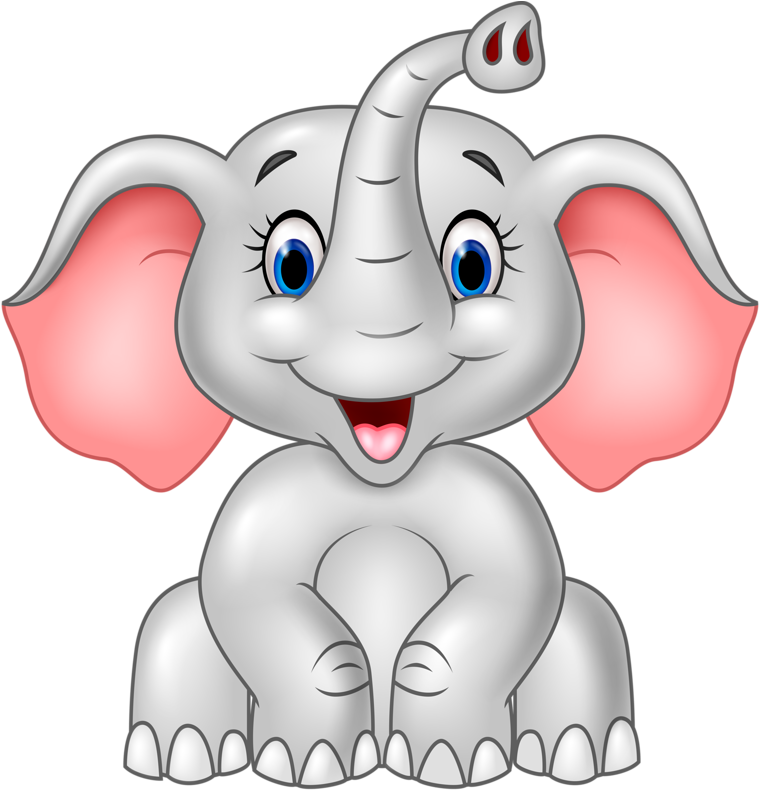 165 [преобразованный] - Cartoon Baby Elephant Head Clipart (758x800), Png Download
