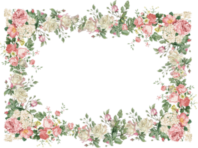 Vintage Floral Page Border Clipart (640x480), Png Download
