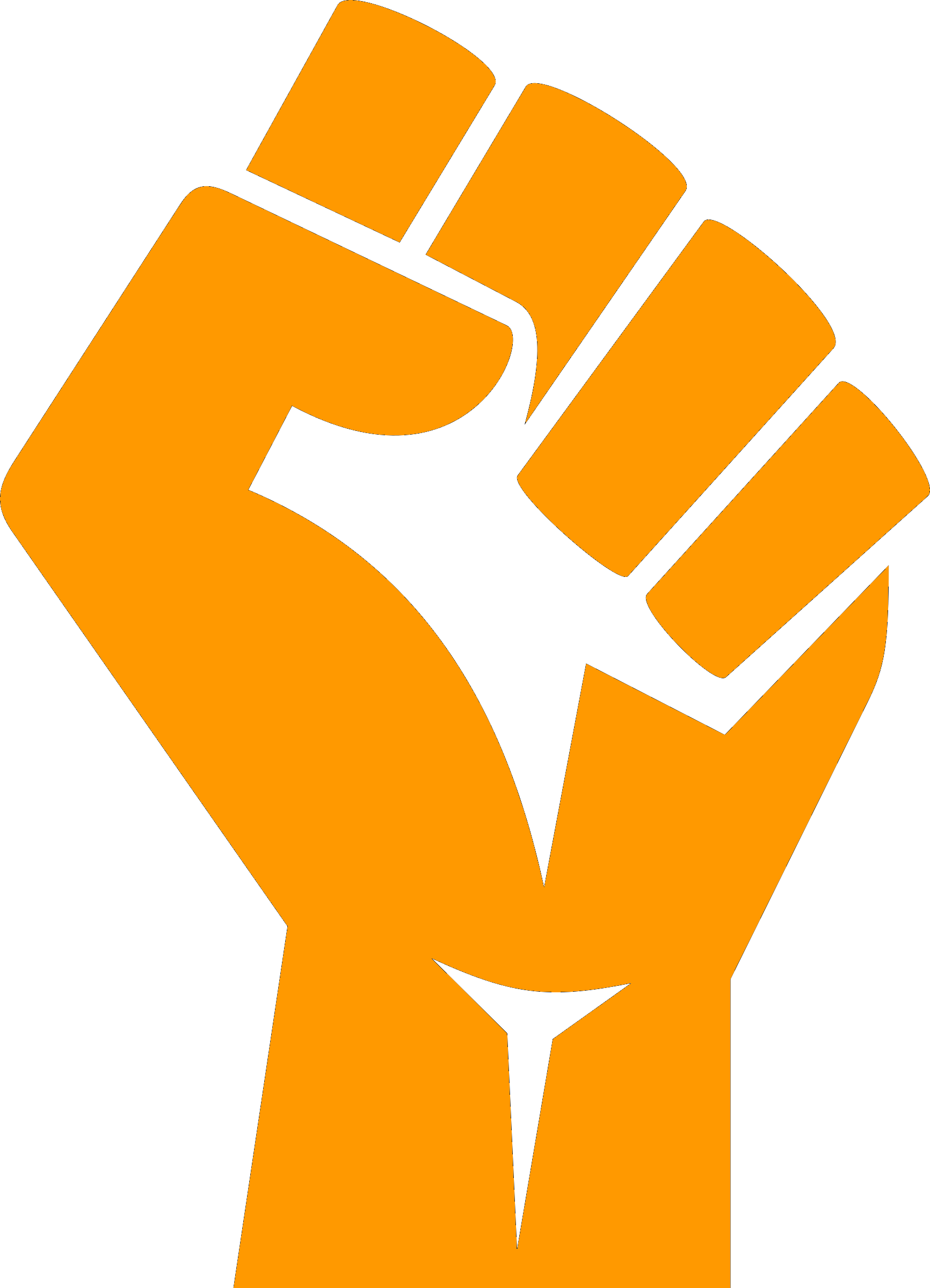 File - Raised-fist - Raised Fist Png Clipart (1732x2400), Png Download