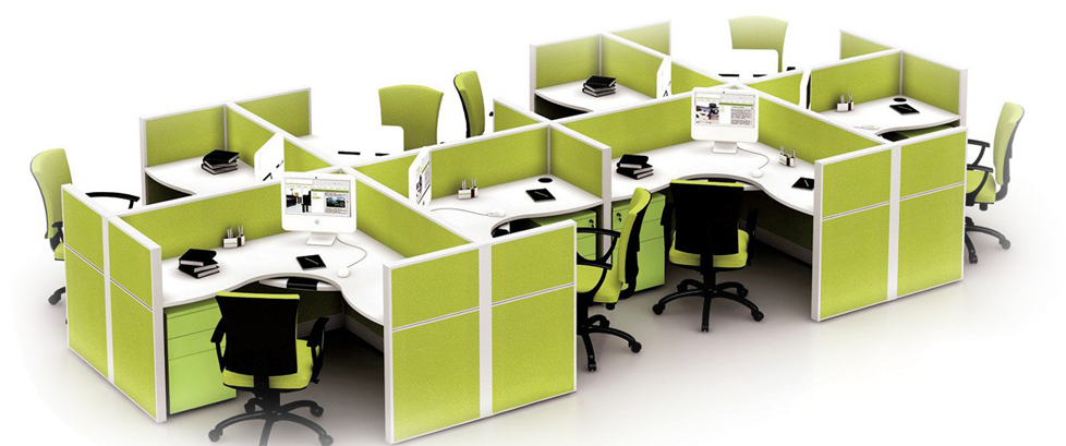 In Chennai Partition Chairs - Sitting Arrangement In Office Clipart (980x500), Png Download