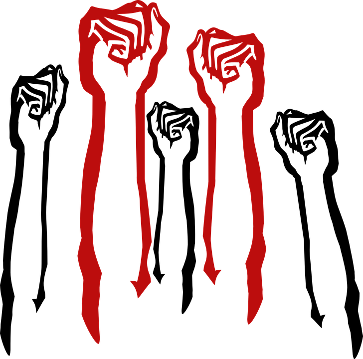 Fist In The Air Png - Raised Fists Clipart Transparent Png (728x720), Png Download
