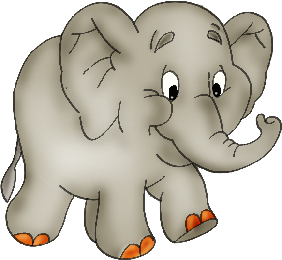 Baby Elephant Free Png Image - Clipart Elephant Cartoon Transparent Png (600x600), Png Download