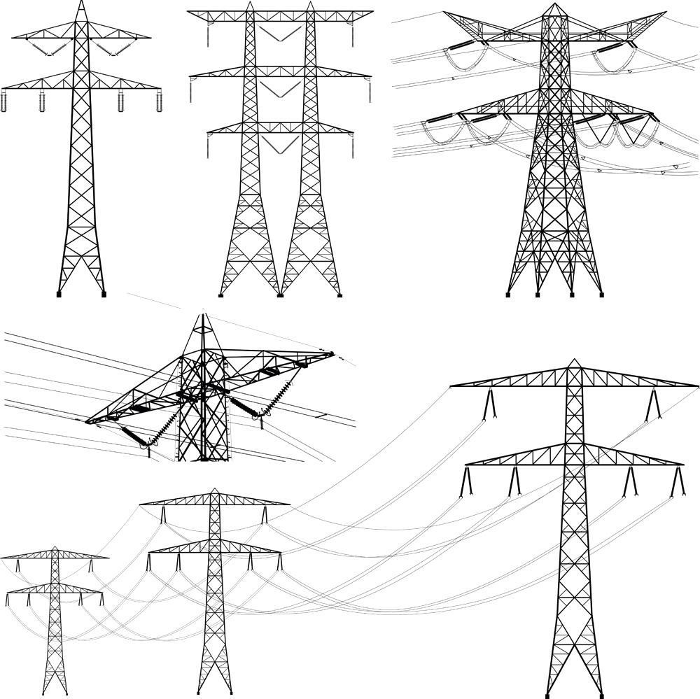 Clip Freeuse Library Drawing Electricity - Torre Linha De Transmissão - Png Download (1000x999), Png Download