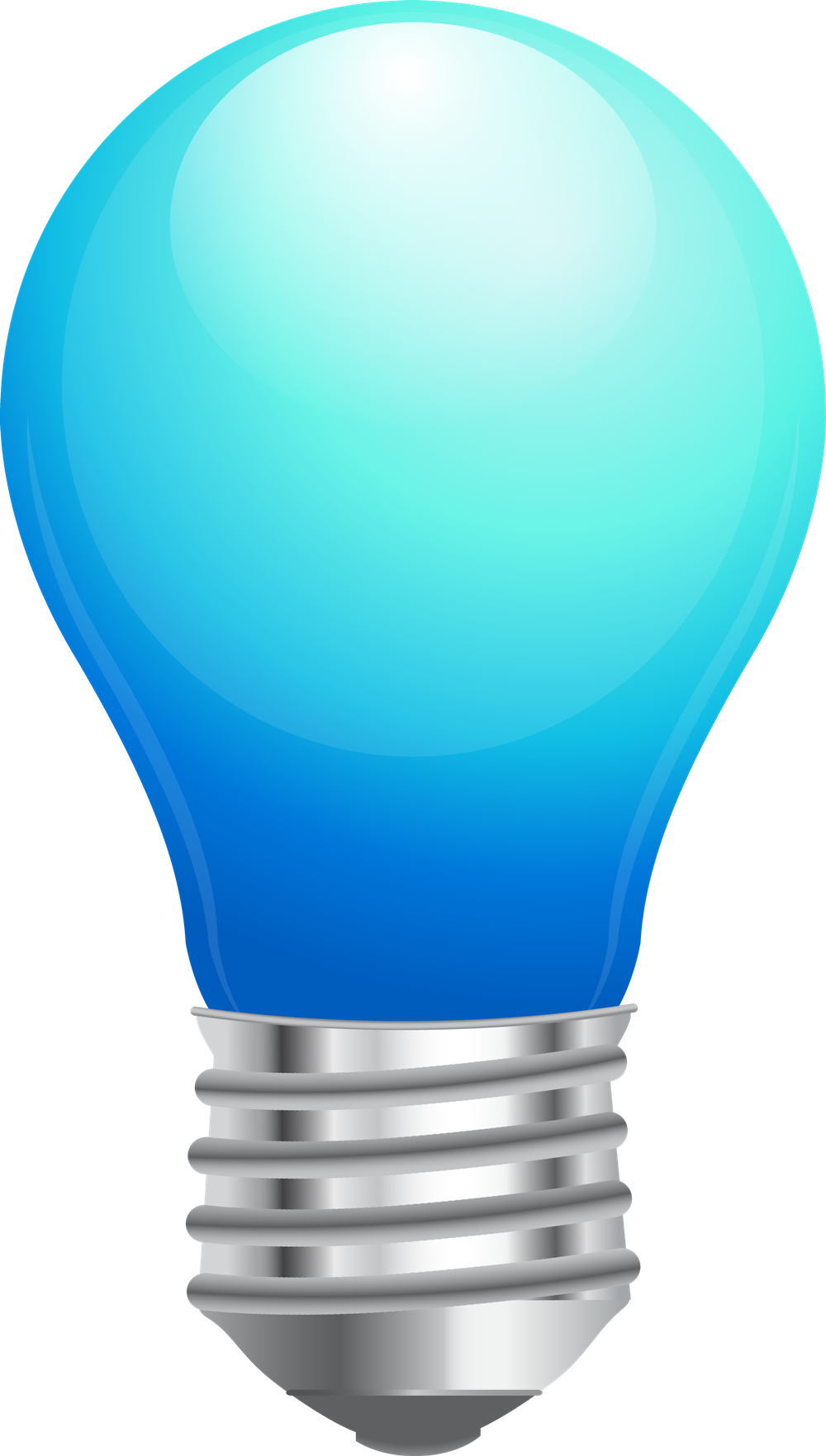 Light Bulb Image Free Download Best Light Bulb Image - Light Blue Light Bulb Clipart (1000x1763), Png Download
