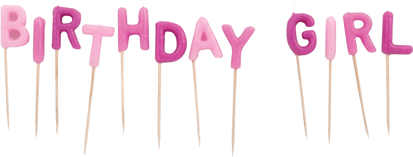 Birthday Girl Candles - Happy Birthday Girl Png Clipart (1598x682), Png Download