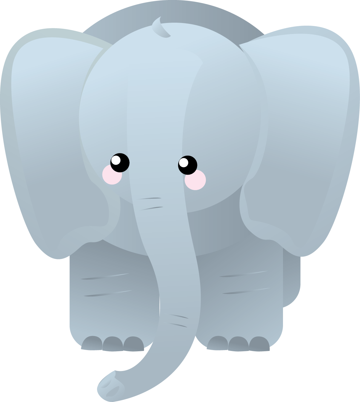 Svg Black And White Stock Clipart Baby Elephant - Sad Elephant Cartoon Png Transparent Png (1206x1347), Png Download