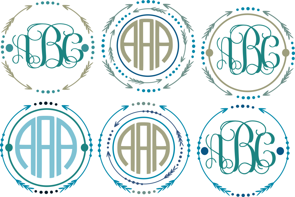 Arrow Monogram Frames Svg Cut File - Free Svg Monogram Frames Clipart (1014x677), Png Download