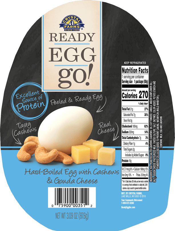 Hard-boiled Egg With Cashews & Gouda Cheese - Hard Boiled Egg Protein Pack Clipart (613x810), Png Download