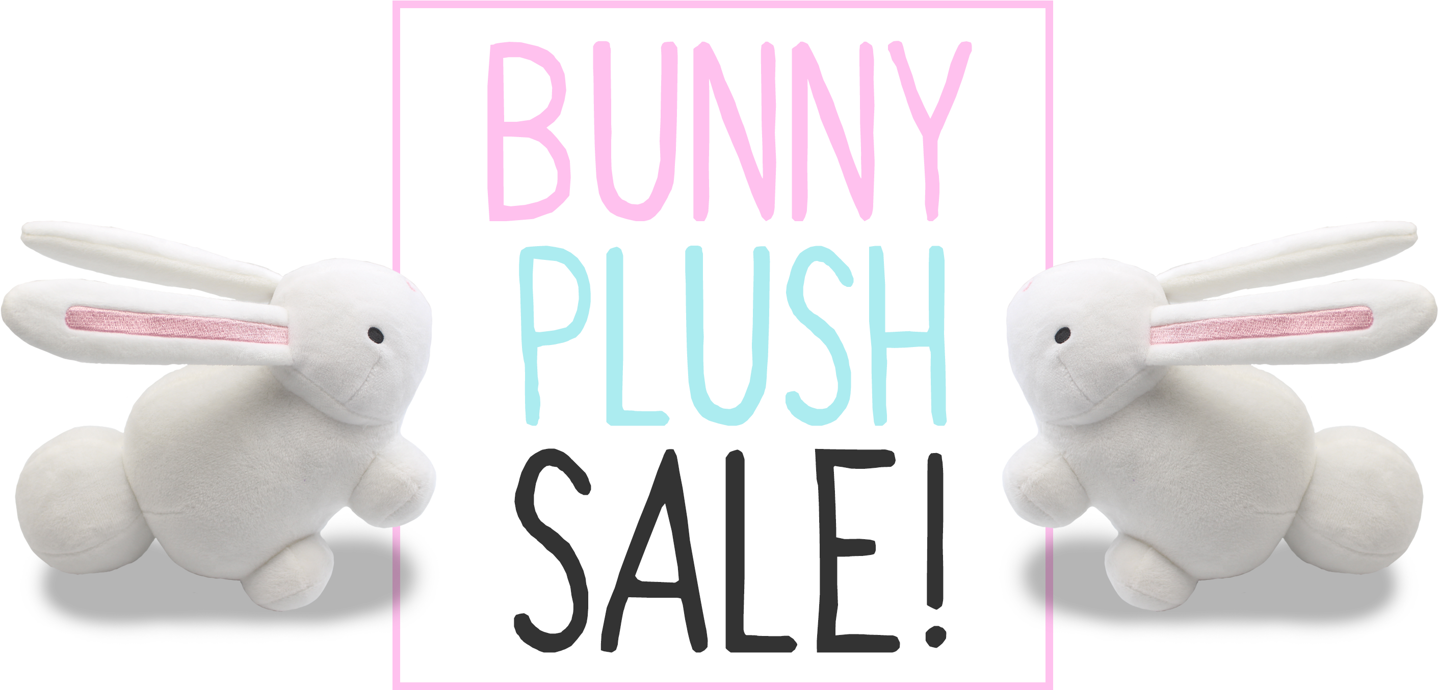 Best Bunny Plush Sale Online - Stuffed Toy Clipart (2943x1386), Png Download