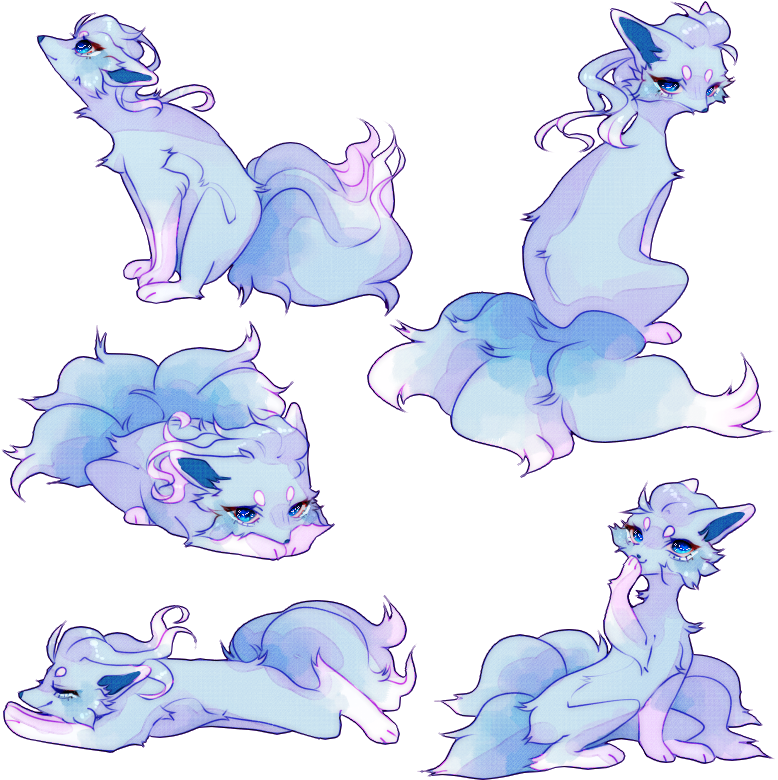 Clouds In The Air By Tsumeaki Alolan Ninetales - Cartoon Clipart (800x800), Png Download