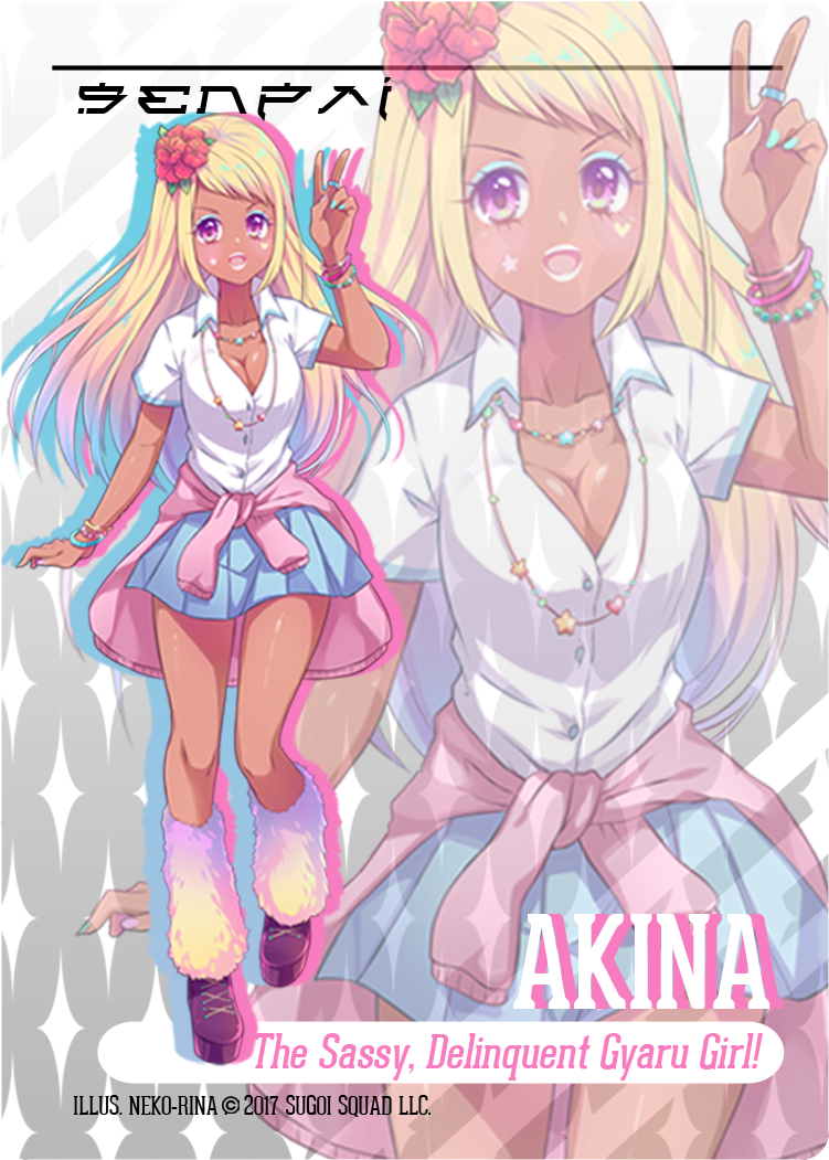 Senpai - Akina Neko-rina - Cartoon Clipart (900x1200), Png Download