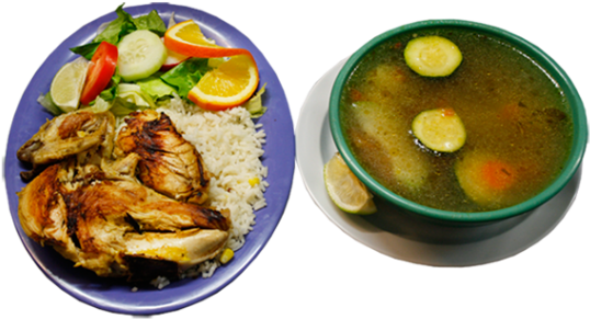Chicken Soup - Sopa De Gallina Asada Clipart (550x650), Png Download