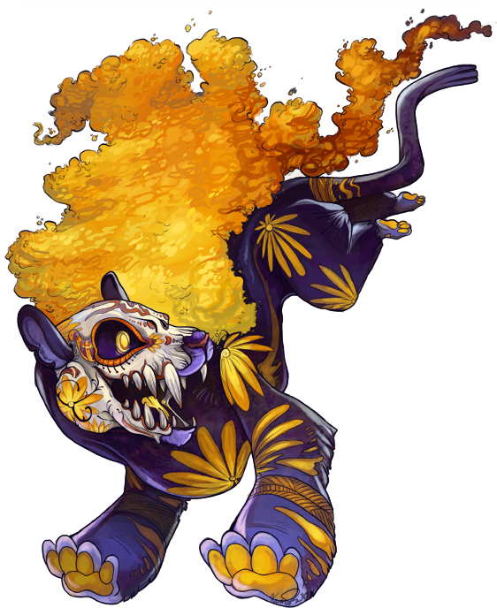 Cheshire By Flying - Dia De Los Muertos Fox Clipart (570x742), Png Download