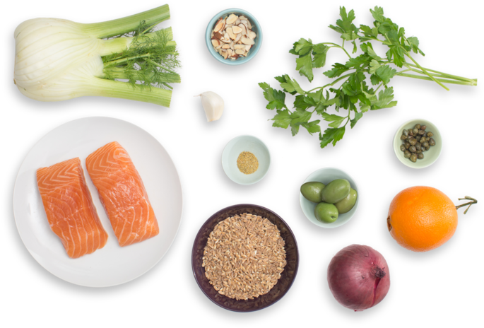 Roasted Salmon, Fennel & Castelvetrano Olives With - Superfood Clipart (700x477), Png Download