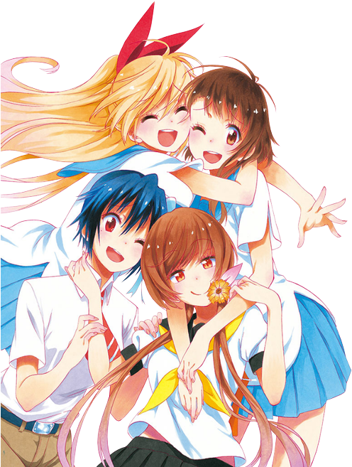 Chitoge, Kosaki, Seishiro Y Marika - Nisekoi Chitoge And Onodera Clipart (500x745), Png Download