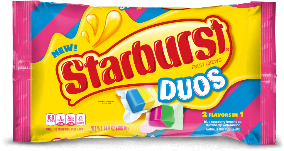 Ice Cream - Starburst Duos Clipart (1024x559), Png Download
