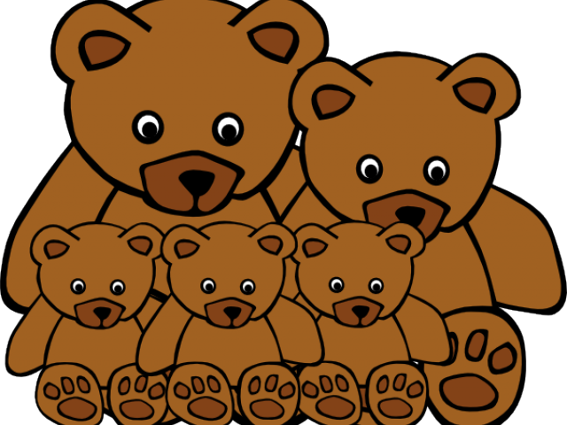 Bear Cub Clipart Bear Family - Teddy Bear Clip Art Black And White - Png Download (640x480), Png Download
