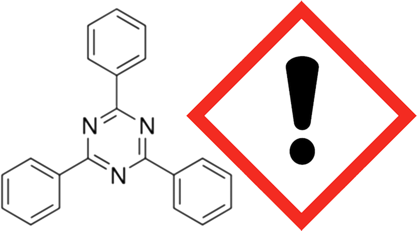 2,4,6 Triphenyl 1,3,5 Triazine - Ghs Pictogram Of Calcium Carbonate Clipart (850x567), Png Download