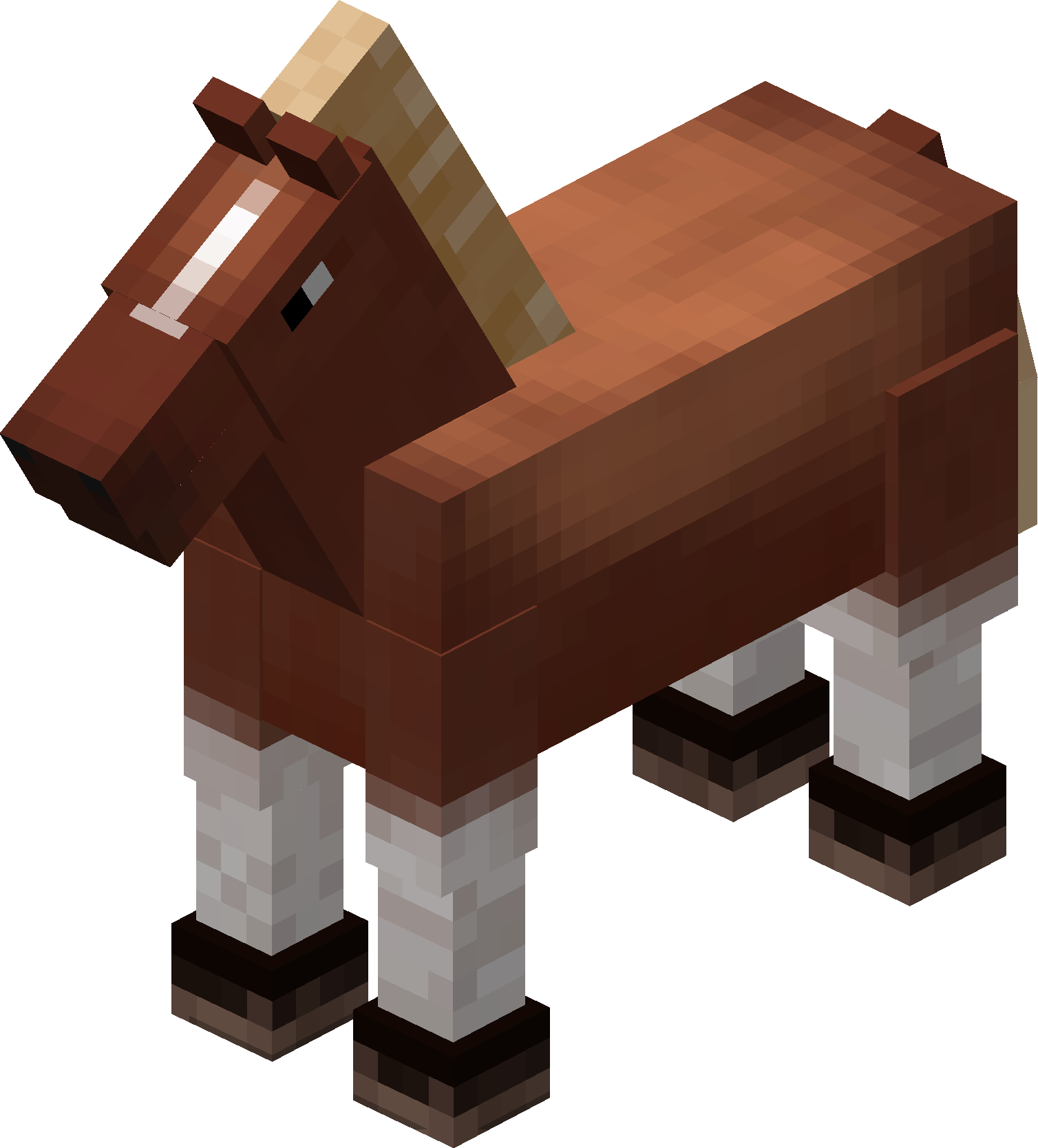 Minecraft Horse Png - Brown Minecraft Horse Clipart (1508x1668), Png Download