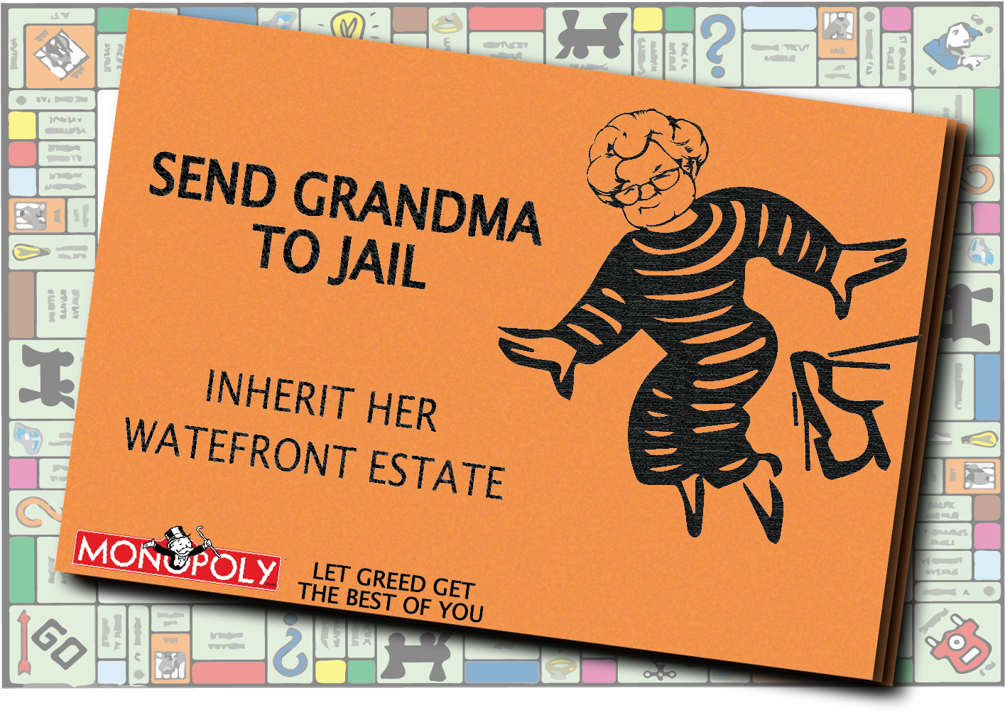 "let Greed Get The Best Of You" - Get Out Of Jail Free Clipart (1456x1105), Png Download