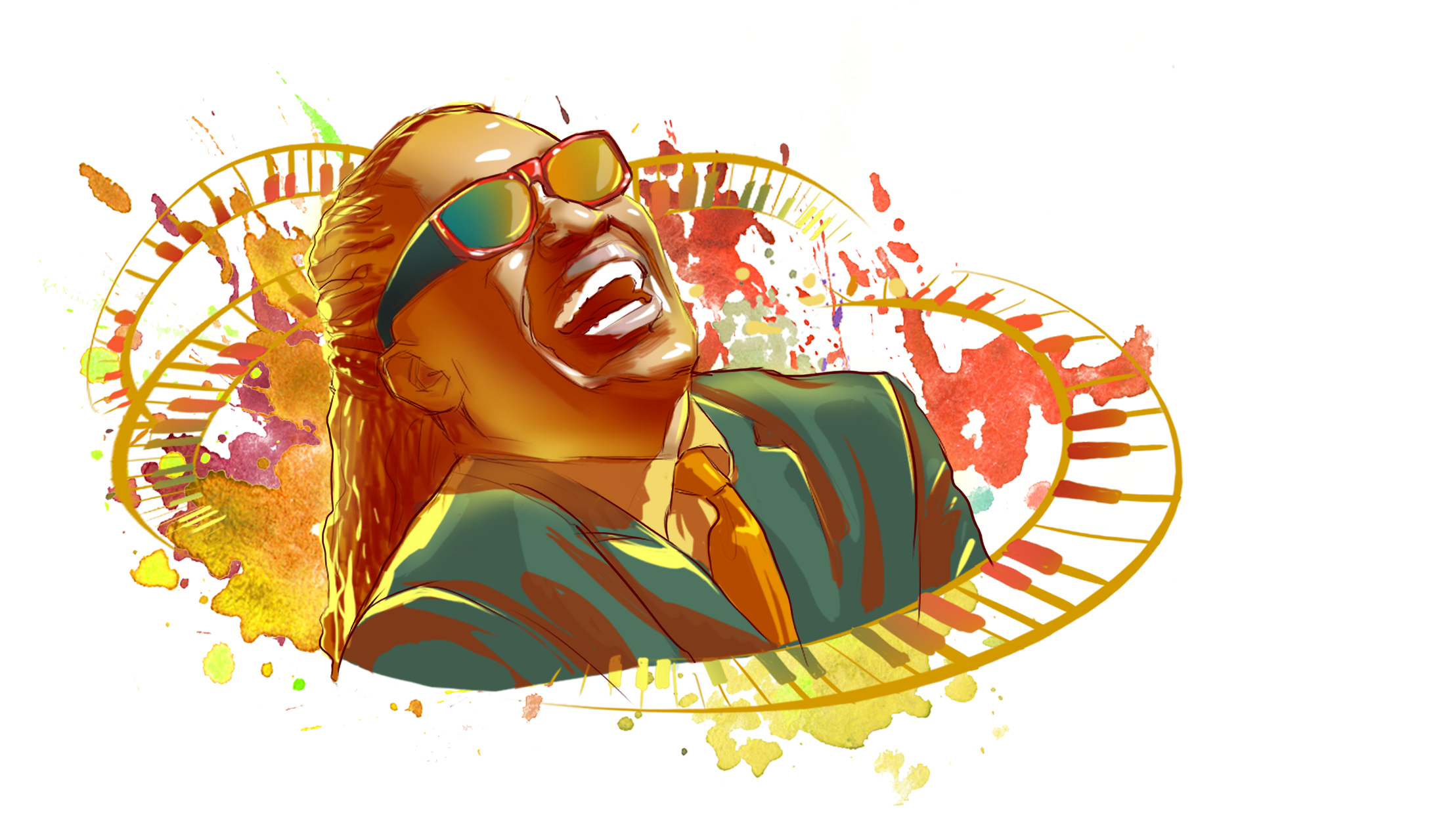 Stevie Wonder Hd Wallpaper - Stevie Wonder Clipart (2500x1279), Png Download