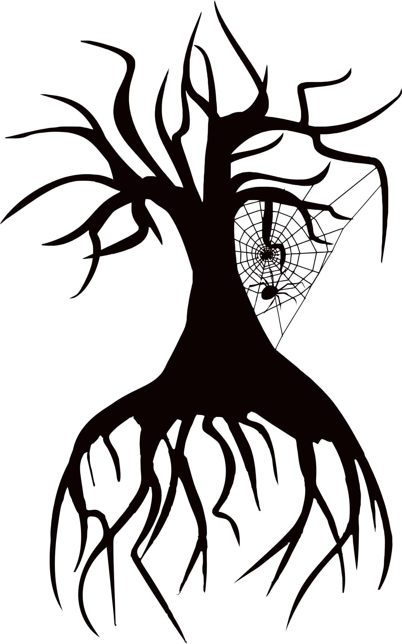 This Free Icons Png Design Of Spider Tree - Halloween Sider Web Clip Art Transparent Png (1375x2201), Png Download