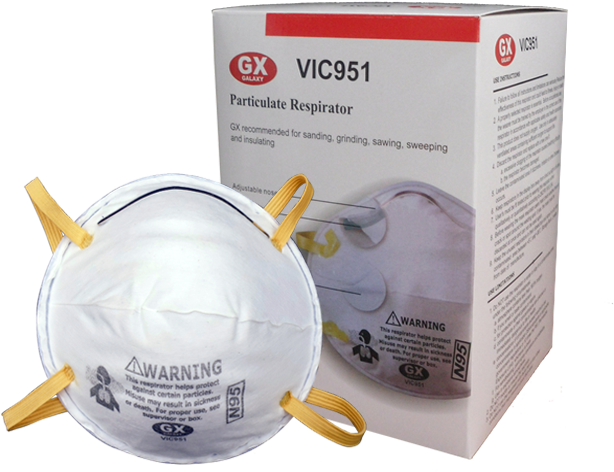 Respirador Vic951 N95 Para Polvos- Partículas Y Neblinas - Mascarilla Para Polvo N95 Clipart (657x564), Png Download