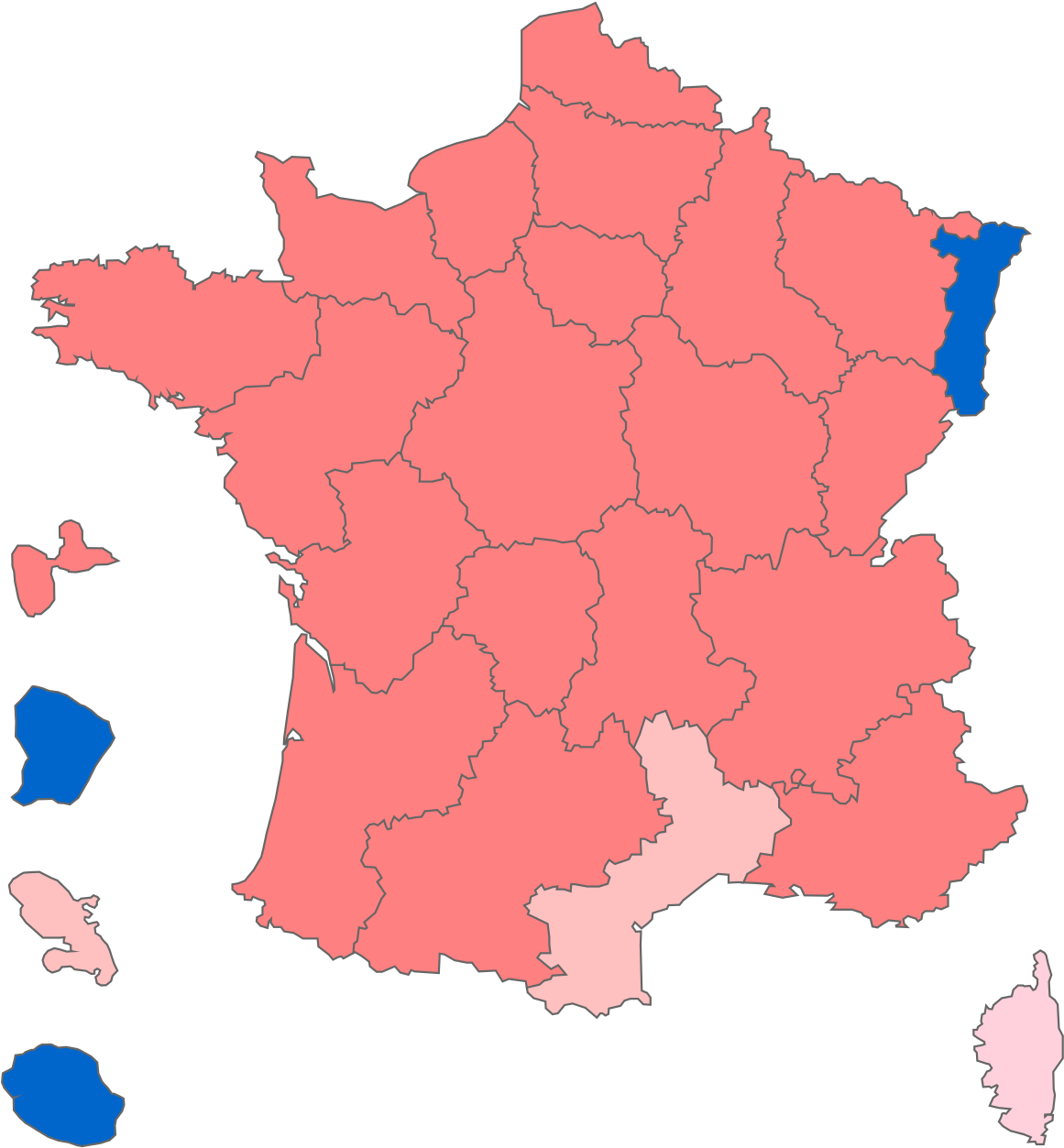 2010 French Regional Elections - French Regions From 2011 To 2015 Clipart (1200x1293), Png Download