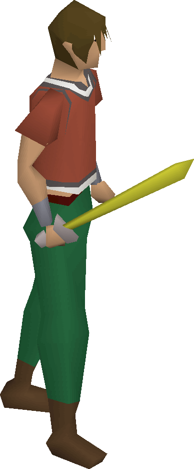 Starter Sword, One Of The Best Scimitars In Old School - Runescape Starter Character Clipart (388x936), Png Download