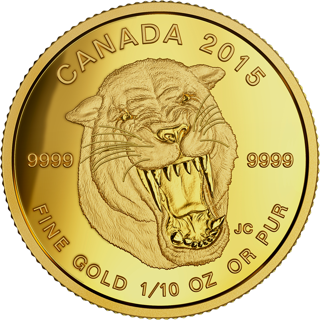 Canada 2015 Prehistoric Animals-scimitar Cat Proof - Somalia Elephant 2019 Gold Coin Clipart (1198x1166), Png Download