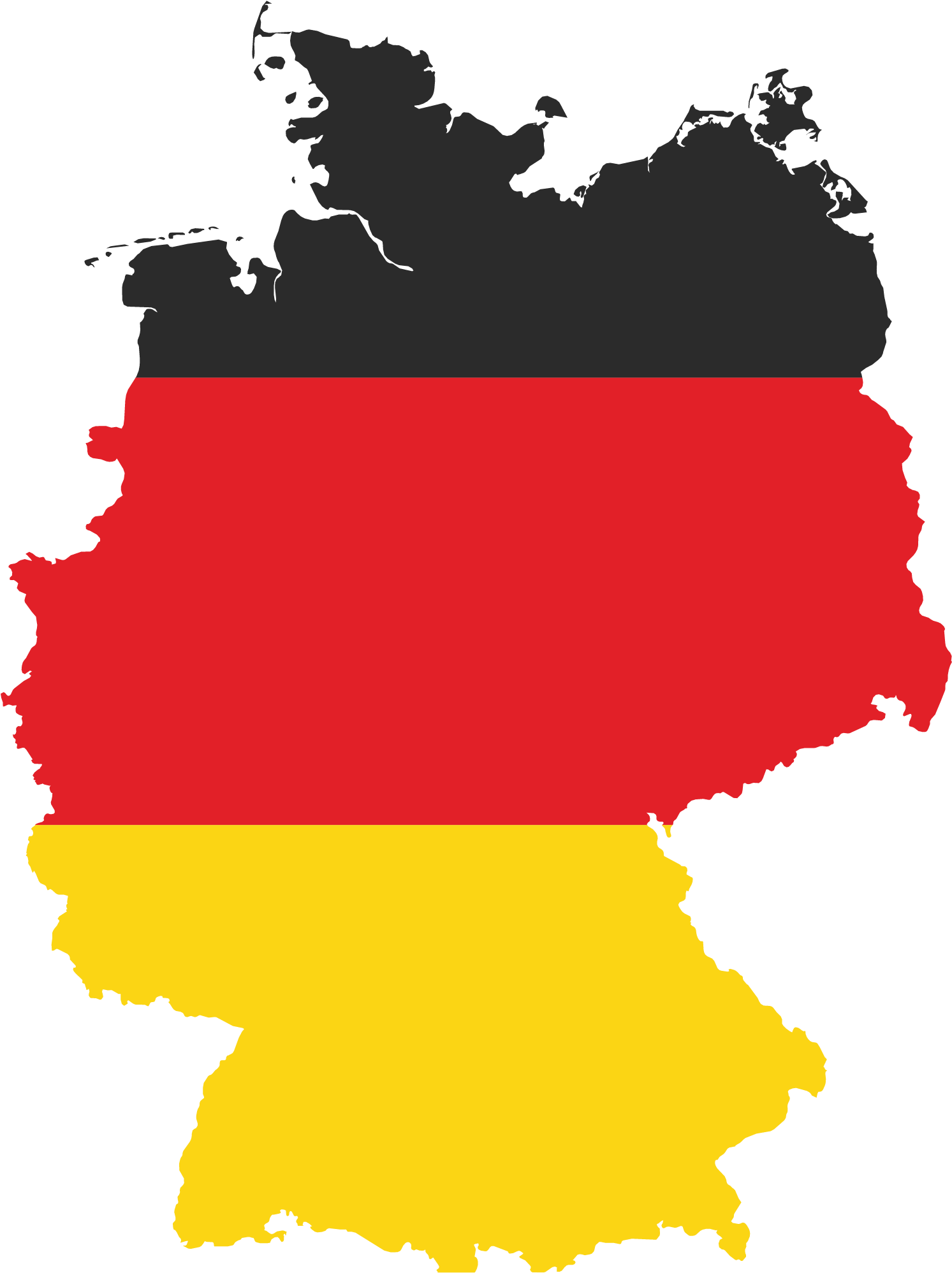 Map German Of Flag States Berlin Germany Image Category - Germany With German Flag Clipart (1920x2133), Png Download