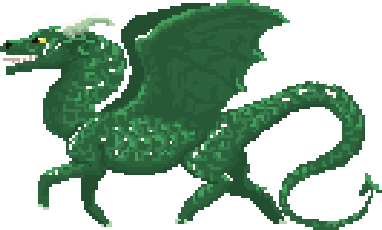 Green Dragon - Green Dragon Pixel Art Clipart (1340x800), Png Download