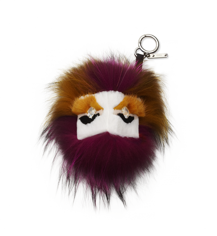 Fendi White/fuchsia Fur Buddies With Crystal Eyes - Penduricalho De Bolsa Clipart (737x800), Png Download
