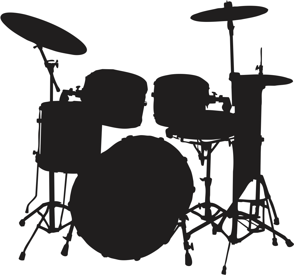 Bateria Desenho Png - Drum Kit Silhouette Png Clipart (1201x1201), Png Download
