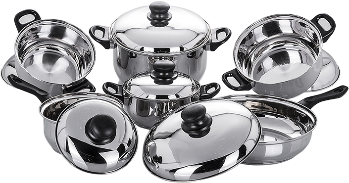Baterias De Cocina En Acero Inoxidable Clipart (750x600), Png Download