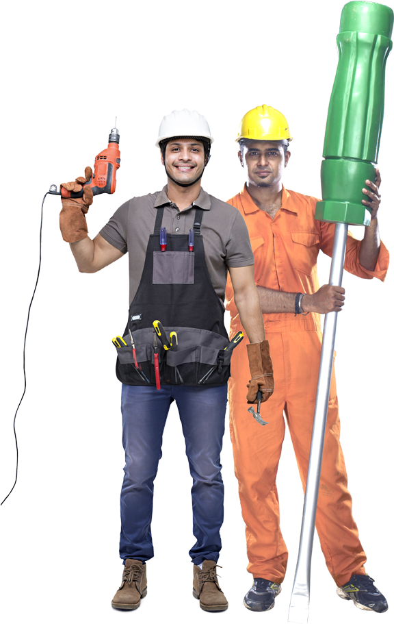 Electrician - Construction Worker Clipart (583x972), Png Download